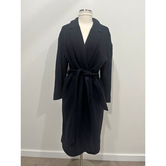 COS Wool Belted Coat Navy - Picture 2 of 15